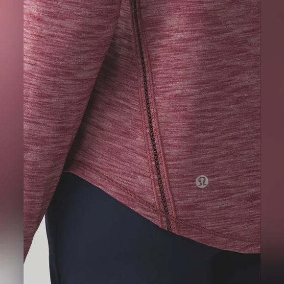 GUC Lululemon Athletica Lost in Pace Long Sleeve Heathered Deep Rouge Size 12 - Picture 2 of 14